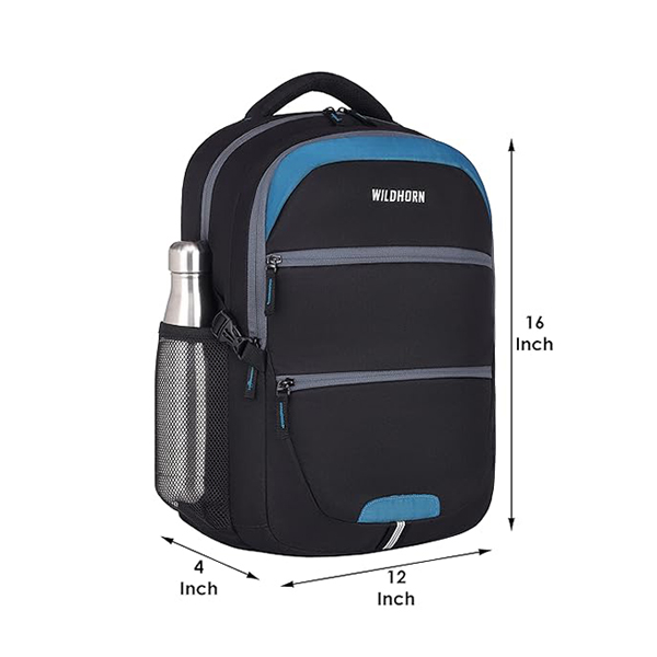 WILDHORN Peru Laptop Backpack (Black & Blue)-5