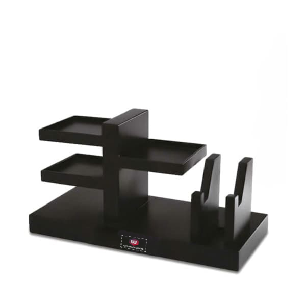 Black Desk Organizer for Office with Logo-2