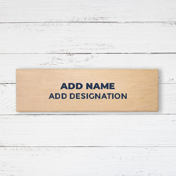 Wooden Name Plate – Customized Name & Designation