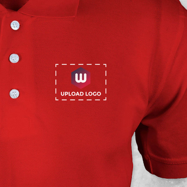 Titlis Polycotton Polo T-shirt for Men (Red)- Custom Logo Left Chest & Right Arm-2