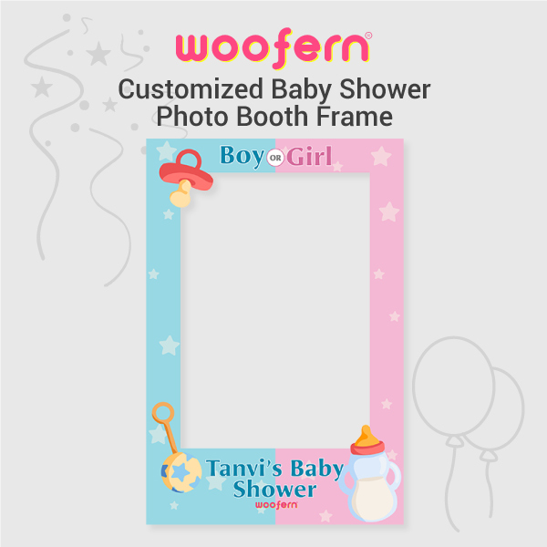 Baby Shower Photo Booth Frame with Custom Name