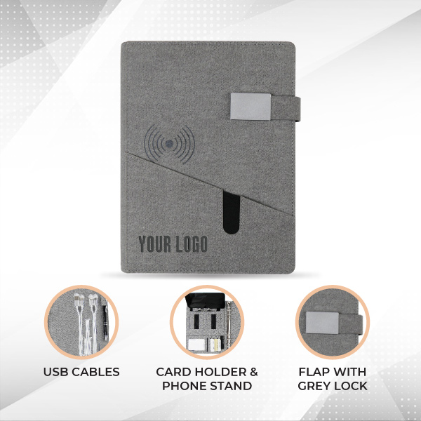 Jasper Power Bank Folder (Grey)-2