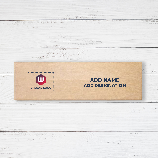 Wooden Name Plate – Customized with Name, Designation & Logo-0