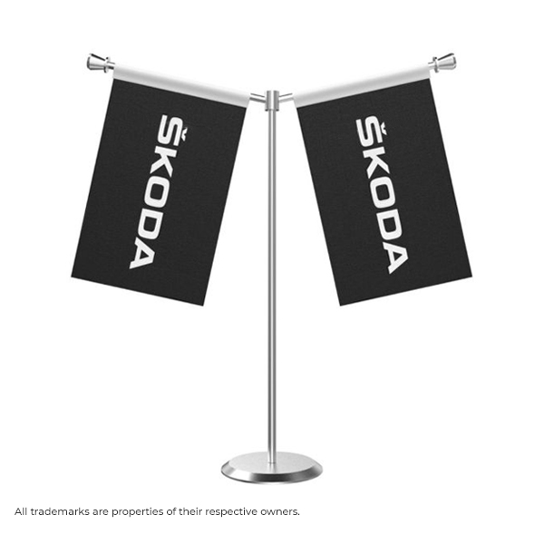 Custom Y Shape Table Flag with Stand-1