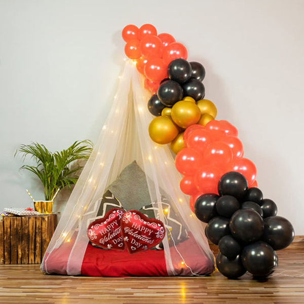 Elegant Black, Red & Gold Balloon Set for Valentine's Day-1