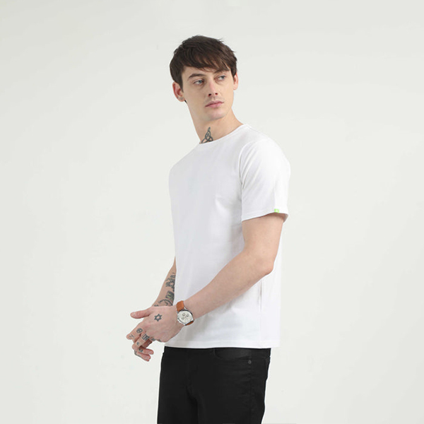 Caslay Organic Crew Neck T-Shirt (White)-1