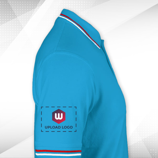 AWG Sport Giza Polo T-shirt for Men Turquoise Blue – Custom Logo Left Chest & Right Arm-2