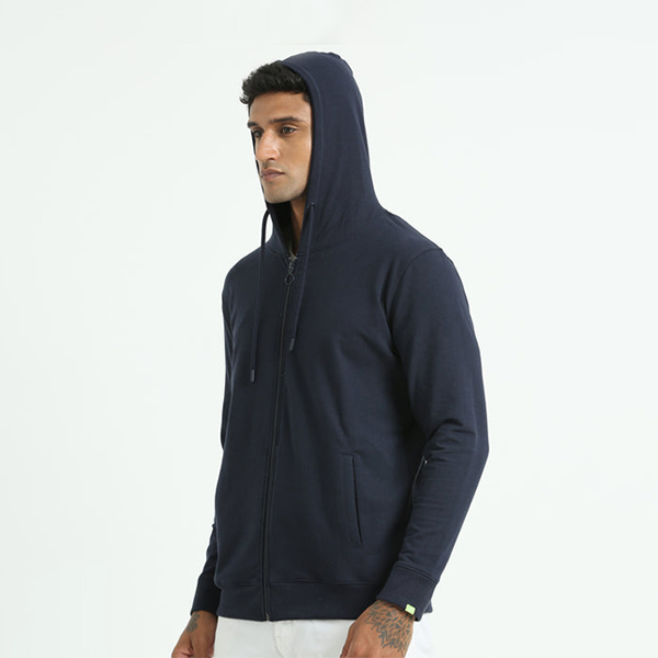 Caslay Zippered Hoodie (Navy Blue)-5