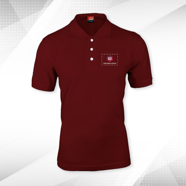 Titlis Polycotton Polo T-shirt for Men (Maroon) - Custom Logo Left Chest