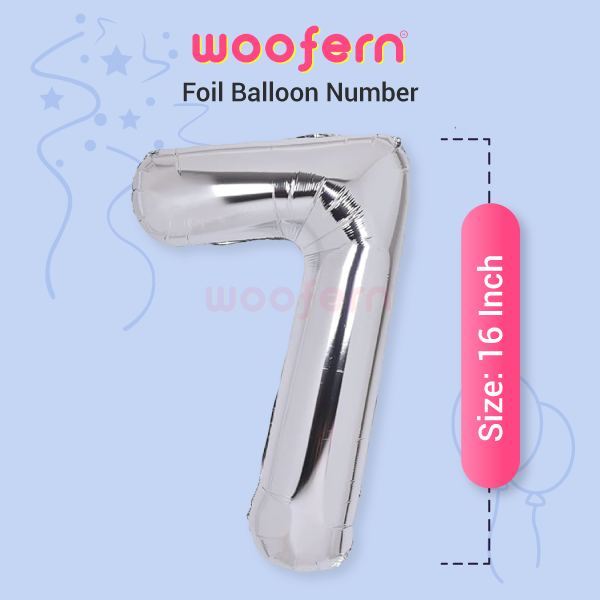 Number 7 Silver Foil Balloon 16 inch-2