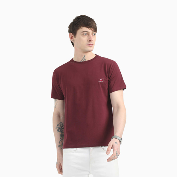 Caslay Organic Crew Neck T-Shirt (Maroon)