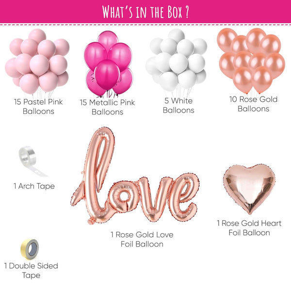 Pink Romance: Love & Heart Foil Balloon Decoration-3
