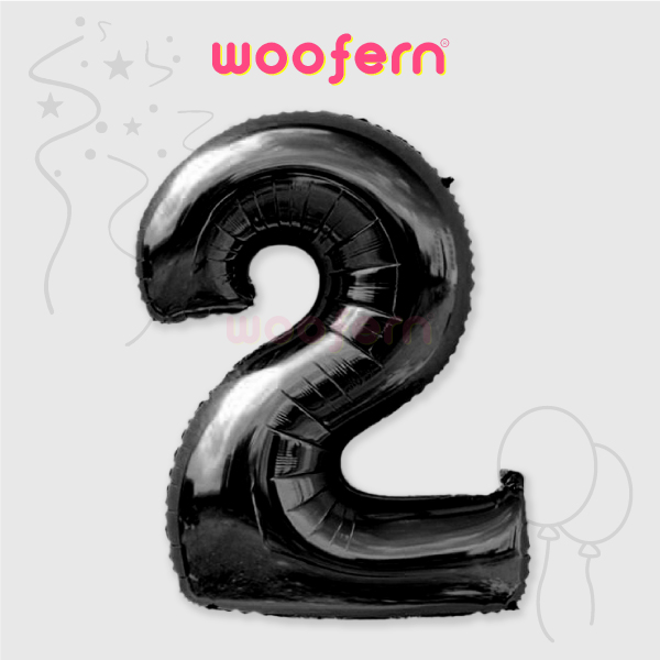 Black Foil Number Balloons 2 - 16  inch