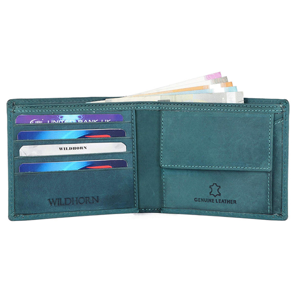 WILDHORN SCOTTSDALE Leather Wallet, Keychain & Pen – Premium Gift for Men (Blue Hunter)-4