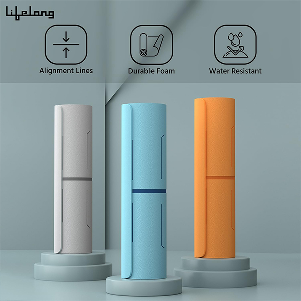 Lifelong Yoga mat for Women & Men TPE Material 6mm Anti-Slip Yoga Mat with Bag-6