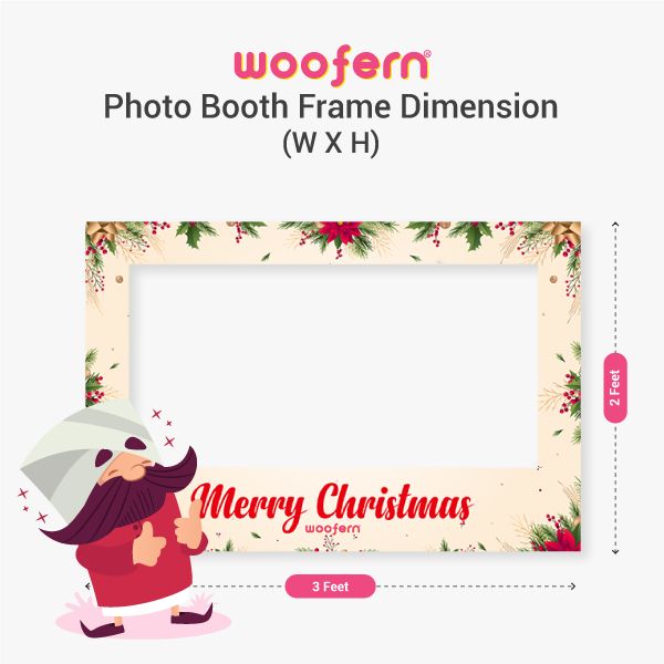 Merry Christmas Photo Booth Frame – Festive Party Prop-4