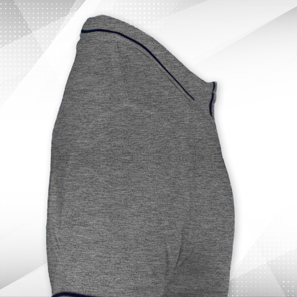 Scott Organic Cotton Polo T-Shirt for Women Grey Melange with Black - Custom Logo Left Chest-2