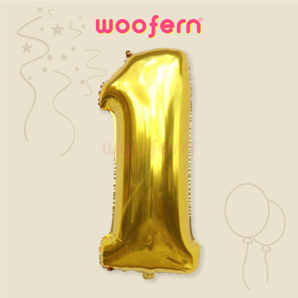 Golden Foil Balloon Number 1 16 inch