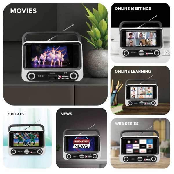 XECH Tellivibe Max - Bluetooth Speaker with Phone Holder 5W Mini TV-1