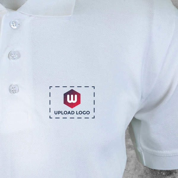 AWG Solid Polo T-shirt for Men White – Custom Logo Left Chest & Right Arm-1