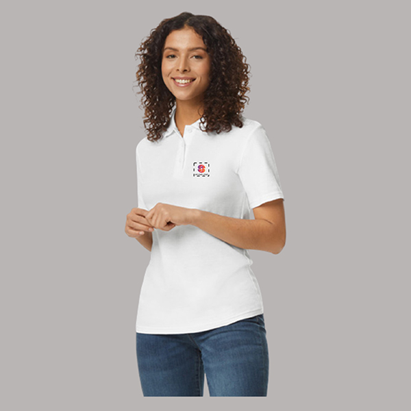 Gildan Softstyle Women's Pique Polo White-1
