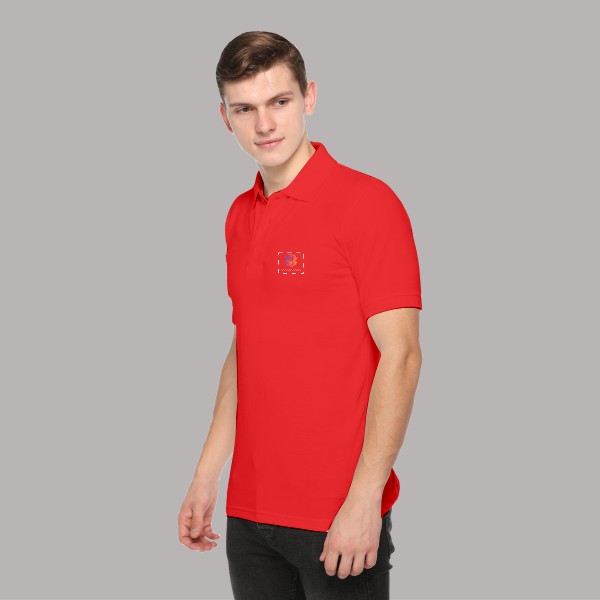 Embroidered FasTees Polo T-shirt for Men (Red)-2