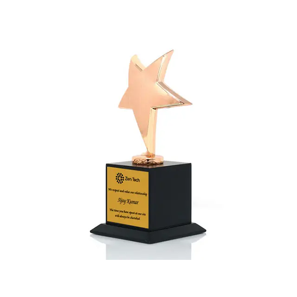 Rossette Broad Bronze Trophy - Star-Shaped Vintage Keepsake-2