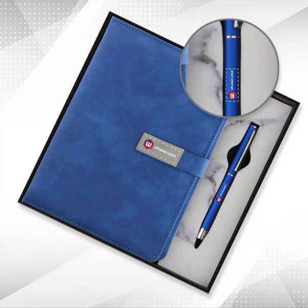 Personalized Employee Welcome Kit 2-in-1 Diary & Pen (Blue)