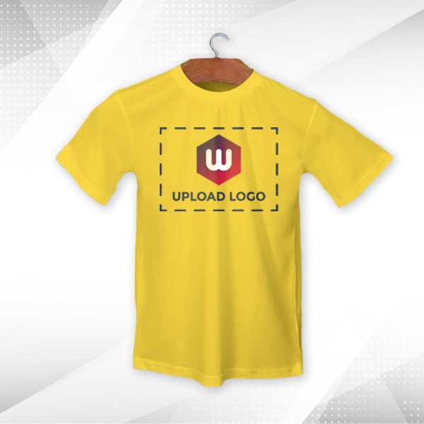 Skinta Fit Half Sleeve Round Neck T-Shirt for Men (Golden Yellow) - Custom Logo-2