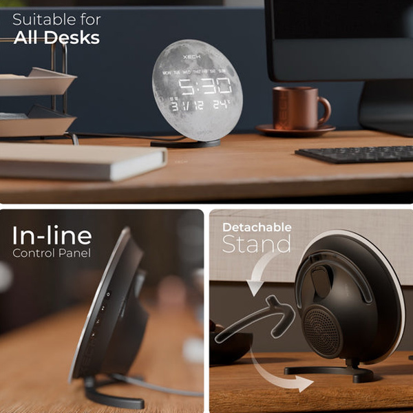 XECH Solaris X (Moon) Desktop Clock Speaker-5