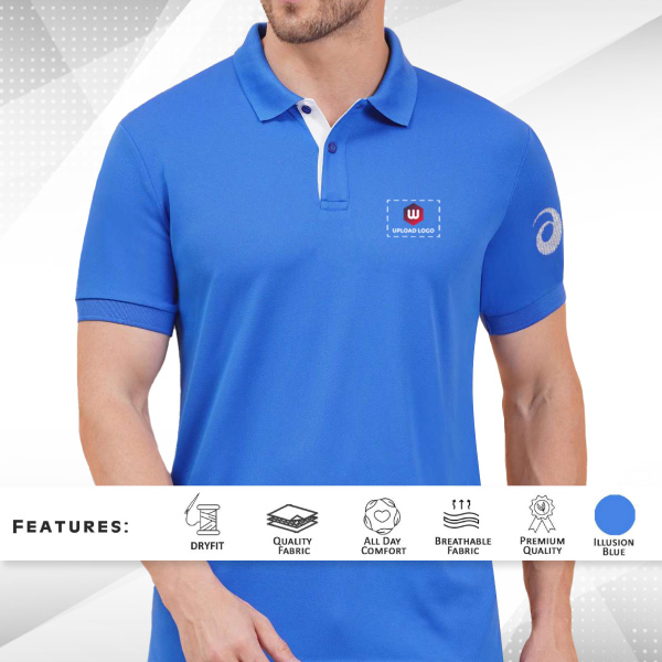 ASICS Premium Polo T-Shirt (Illusion Blue)-1