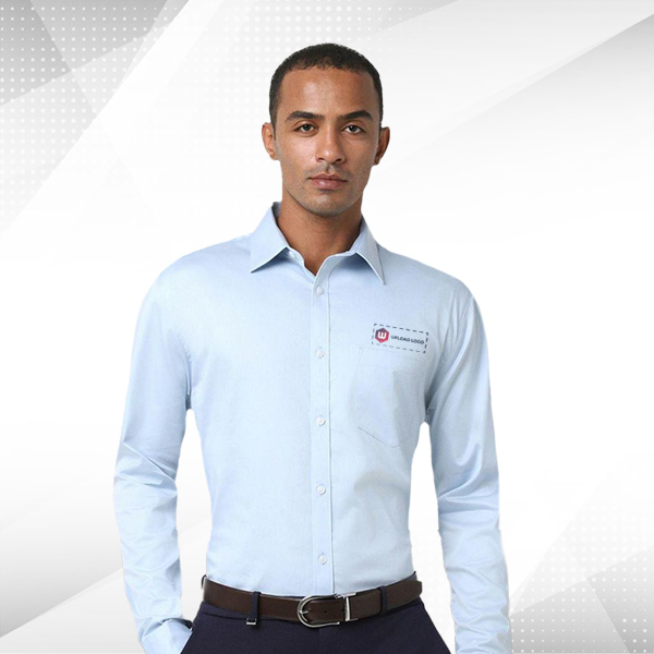 Jack & Jones Demian Shirt with Custom Logo - Light Blue