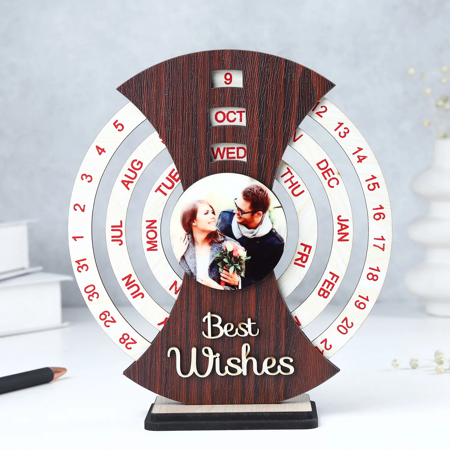 Personalized Wooden Calendar of Good Wishes-0