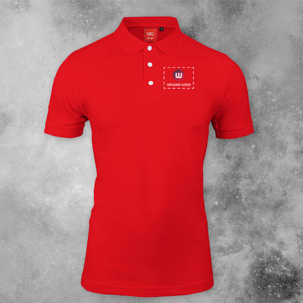 Scott Young Polo T-shirt for Men Red - Custom Logo Left Chest
