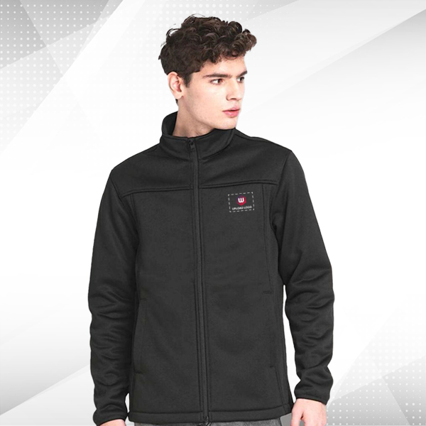 Jack & Jones Bonded Fleece Jacket with Custom logo -(Black)-0