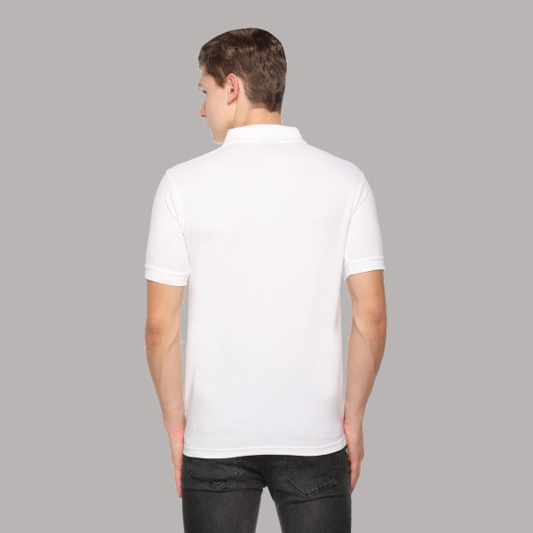 Embroidered FasTees Polo T-shirt for Men (White)-4