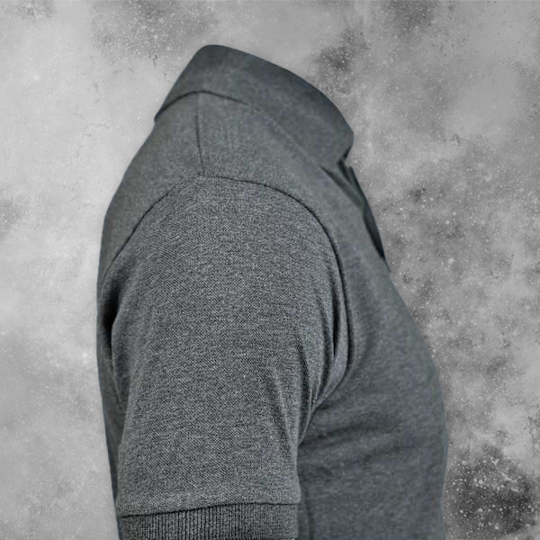 Santhome Highlander Cotton Polo T-shirt for Men Grey - Custom Logo Left Chest-1