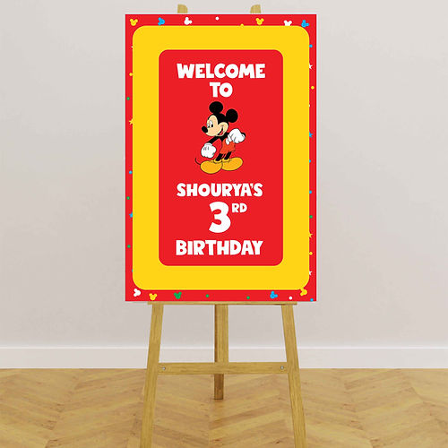 Mickey Mouse-Themed Birthday Party Welcome Board