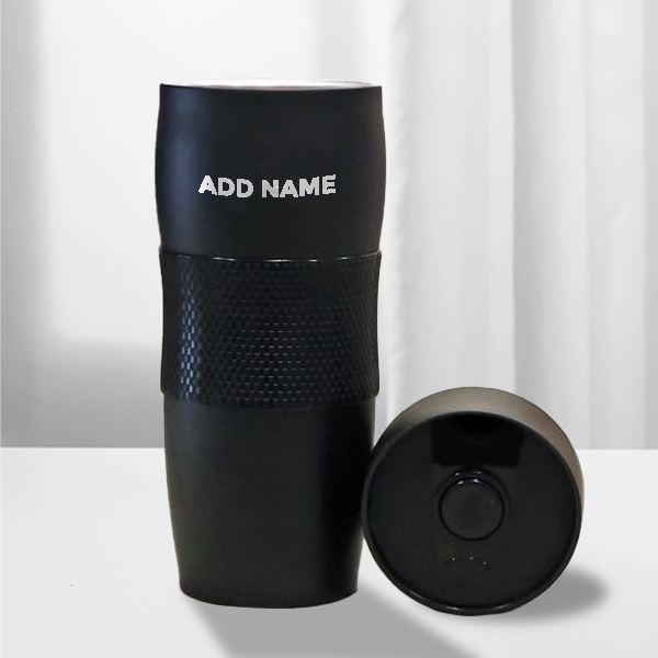 Black Steel Coffee Mug - Customized with Name-0
