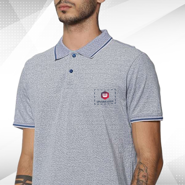 Jack & Jones Viktor Polo T-shirt (Light Blue)- Custom Logo-2