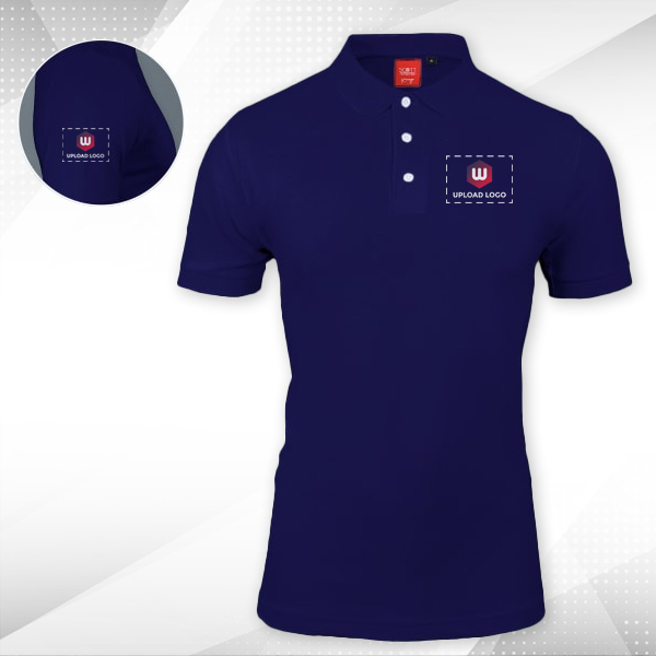 Scott Young Polo T-shirt for Men Navy Blue - Custom Logo Left Chest & Right Arm