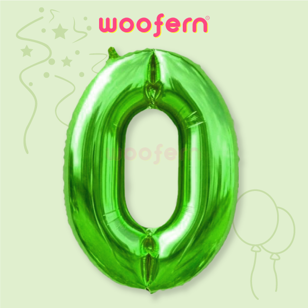 Foil Balloon Number 0 Green 16 inch