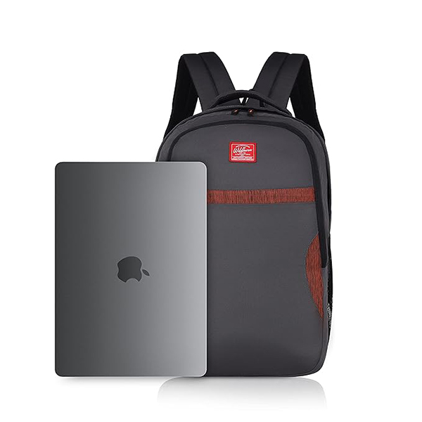 WILDHORN Aarhus Laptop Backpack with Compression Straps (Grey & Orange)-1