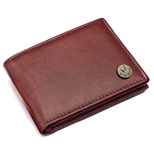 WILDHORN SCOTTSDALE Leather Wallet, Keychain & Pen – Premium Gift for Men (Maroon)-1