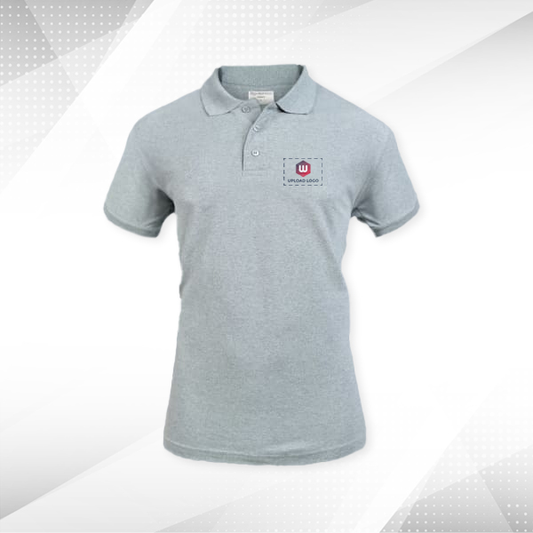 Embroidered Classic Polo T-shirt for Women Grey Melange – Custom Logo Left Chest-0