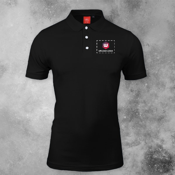 Scott Young Polo T-shirt for Men (Black) - Custom Logo Left Chest