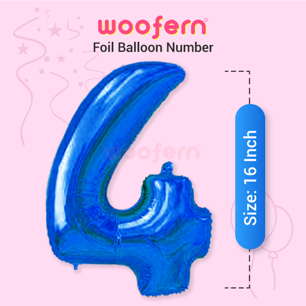 Blue Foil Balloon Number 4 - 16 inch-2
