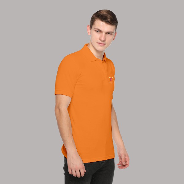 Embroidered FasTees Polo T-shirt for Men (Orange)-3
