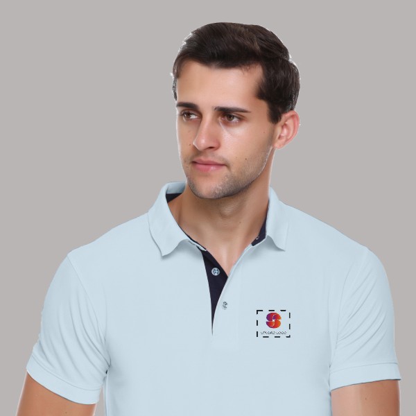 Winbarg Polo T-shirt for Men (Ice Blue)-1