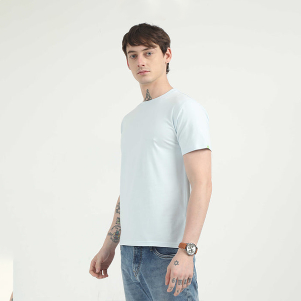 Caslay Organic Crew Neck T-Shirt (Ice Water )-1